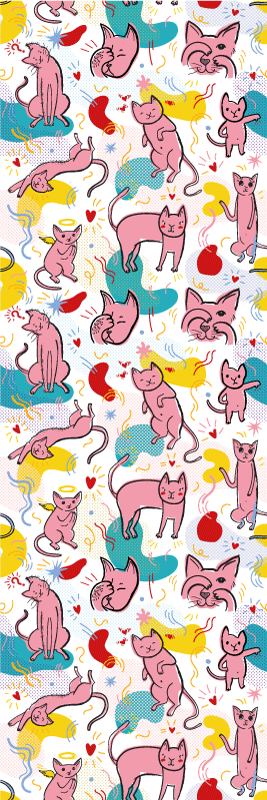 Papel de parede kawaii gatinhos rosa