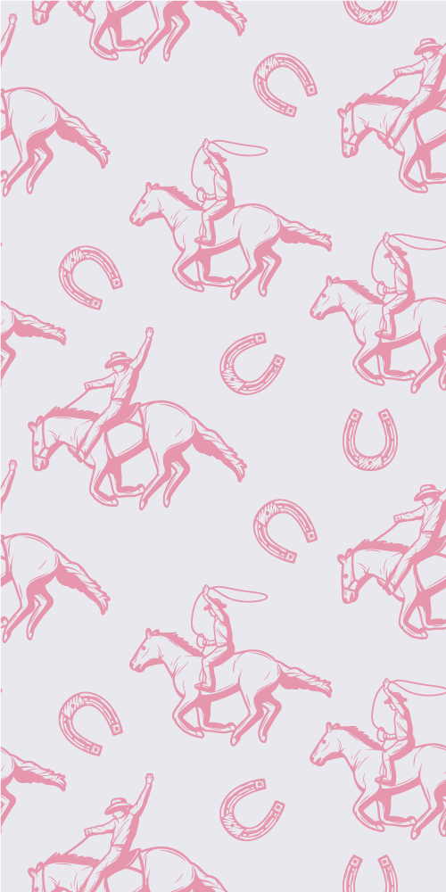 Papel de Parede para Quarto Desenho de Cavalos Feminino