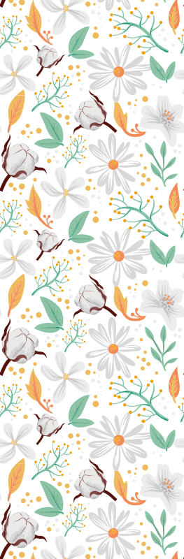 Tapete Natur botanische Baumwollblüten - TenStickers