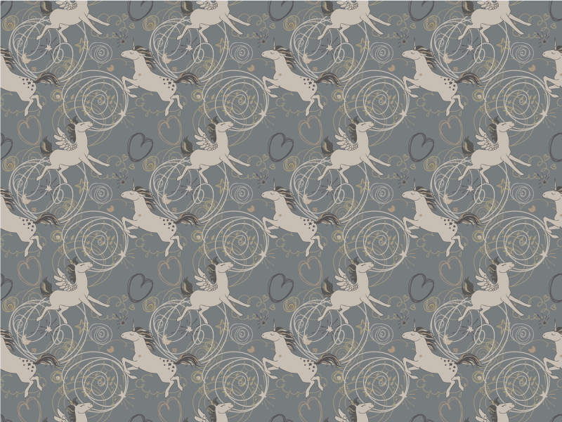 暗い背景の子供の壁紙上のペガサスユニコーン Tenstickers