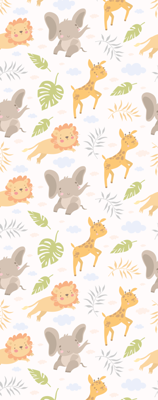 Nordic minimalistic safari Kids Wallpaper - TenStickers