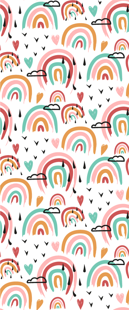 Watercolor minimalistic rainbows pattern Kids Wallpaper - TenStickers