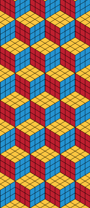 Rubik cube original pattern Retro Wallpaper  TenStickers