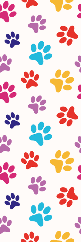 Colourful dog paw print Kids Wallpaper - TenStickers