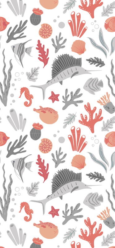 Underwater Motif fishes wallpaper