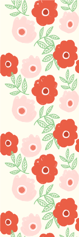 Anemone Flower Pattern Kids Wallpaper Tenstickers