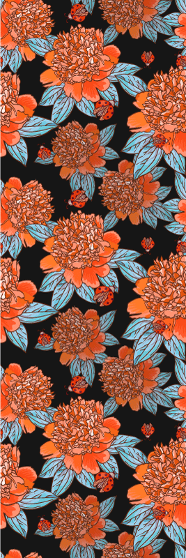 Blumentapete lebendiges, farbenfrohes design - TenStickers