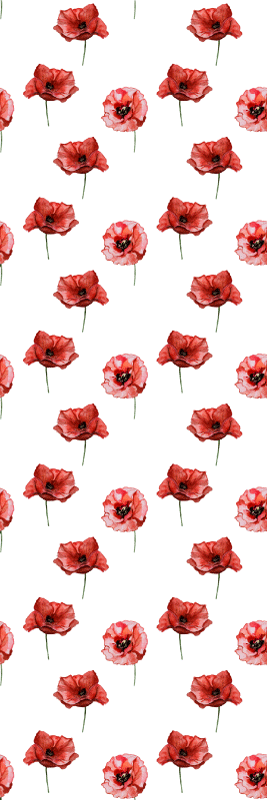 Red and black watercolor flower pattern wallpaper - TenStickers