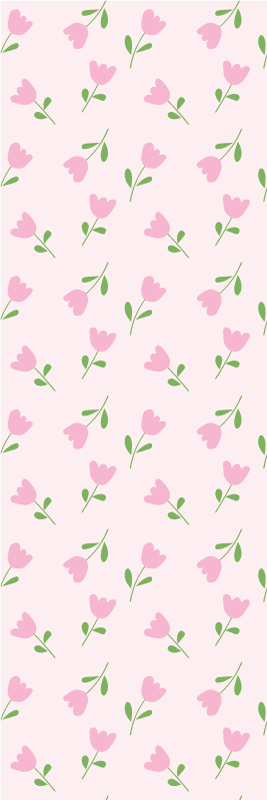 Pastel pink cute flower pattern Baby´s Wallpaper - TenStickers