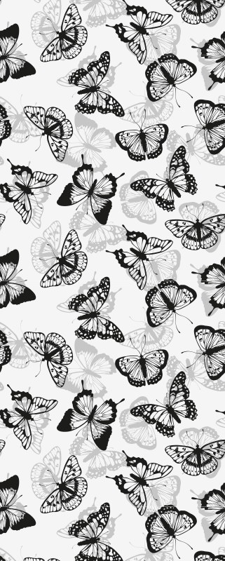 黒の繊細な蝶のパターン最高のオフィスの壁紙 Tenstickers