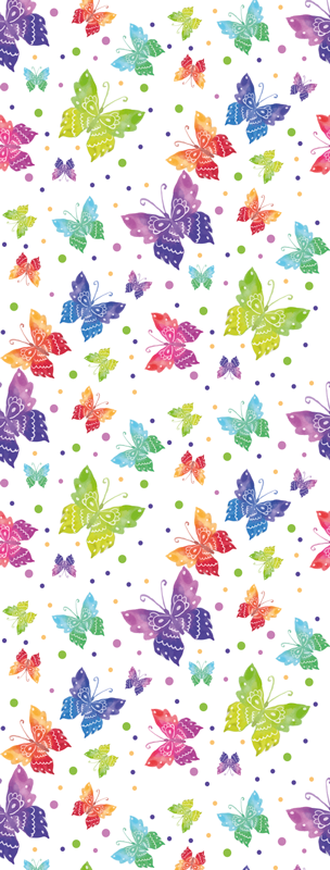Rainbow butterfly pattern kids wallpaper - TenStickers