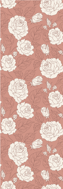 Terracotta big roses Bedroom wallpaper - TenStickers