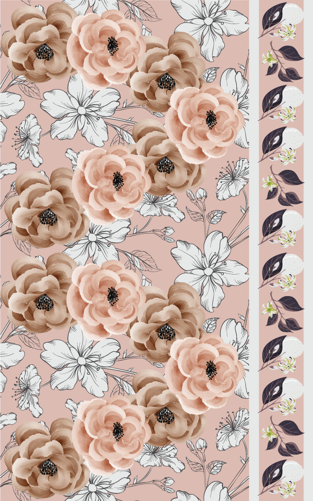 Various flowers lines Nature Wallpaper - TenStickers