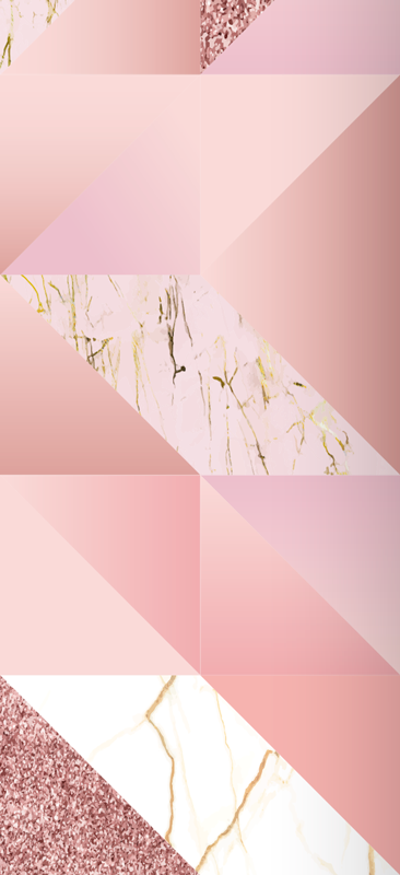 ピンクの金色の大理石の大理石の効果の壁紙 Tenstickers