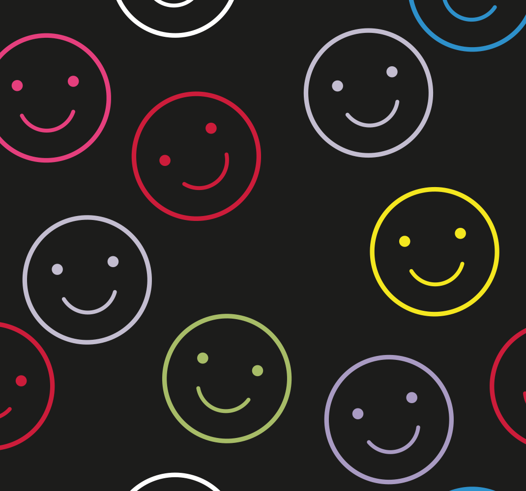 Colourful Smiley Faces Teenage Bedroom Wallpaper Tenstickers