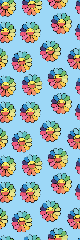 Colorful flowers smiley faces Teenage Bedroom Wallpaper  TenStickers