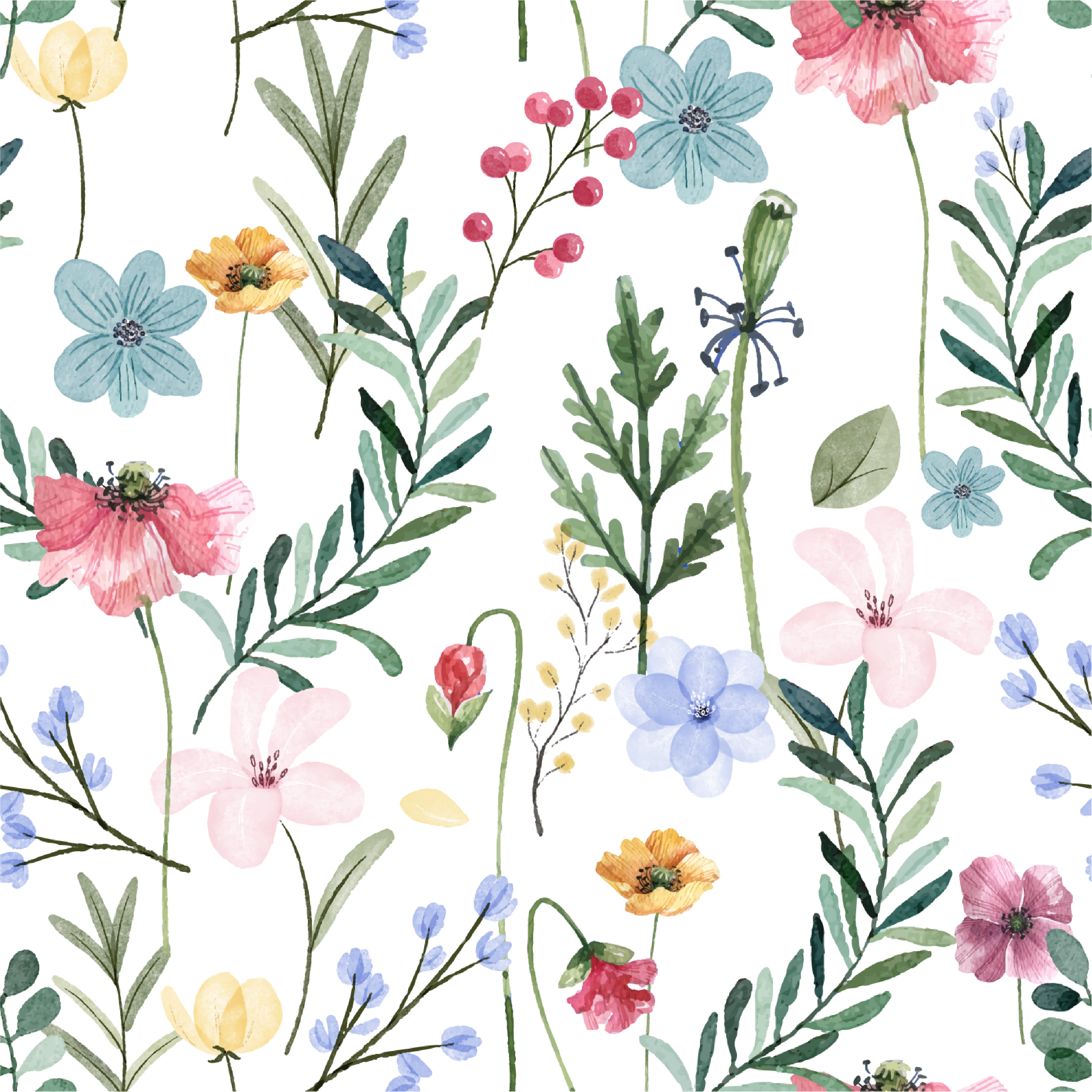 Blumen und Pflanzen Tapete für Wohnzimmer TenStickers