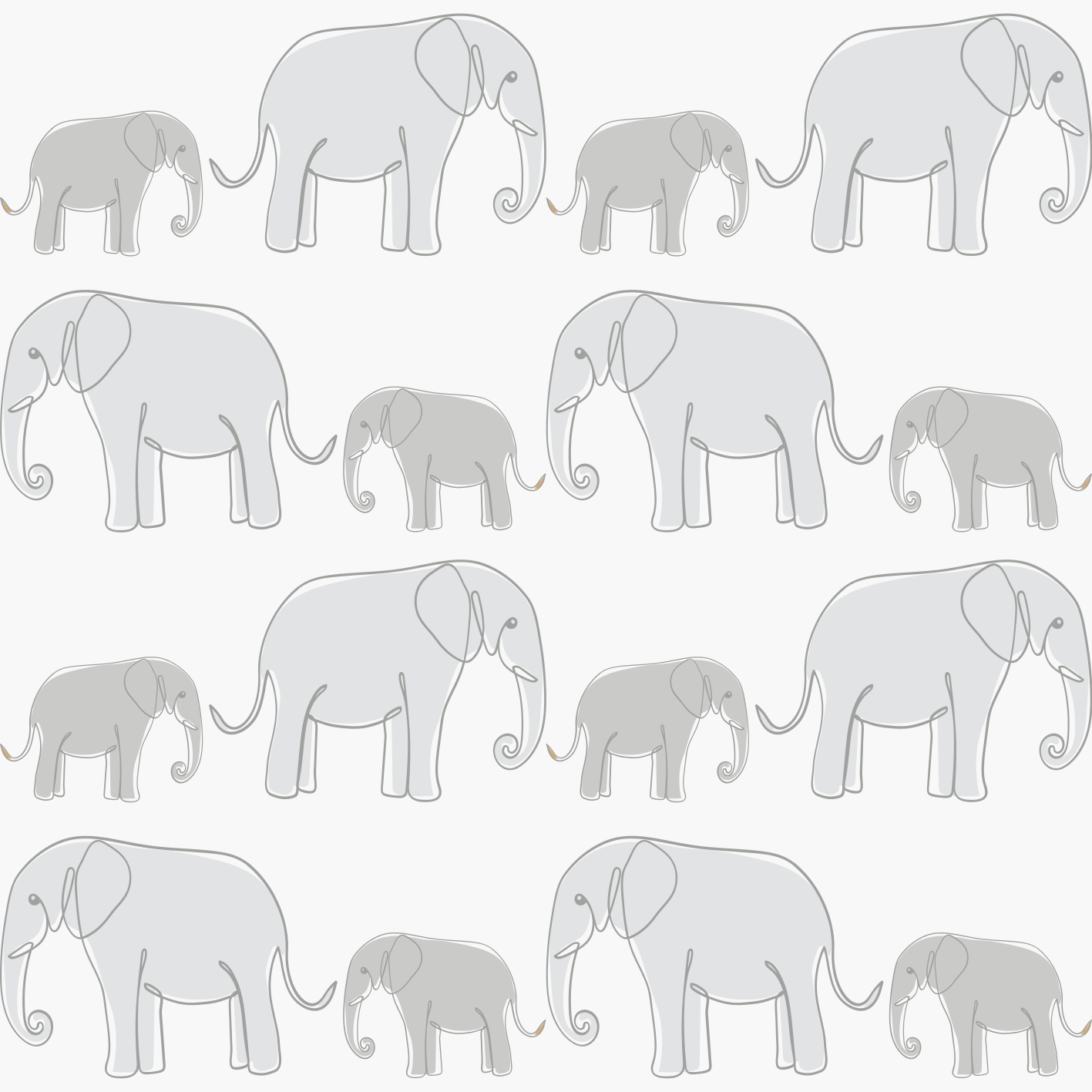 Minimalist elephants children's wallpaper