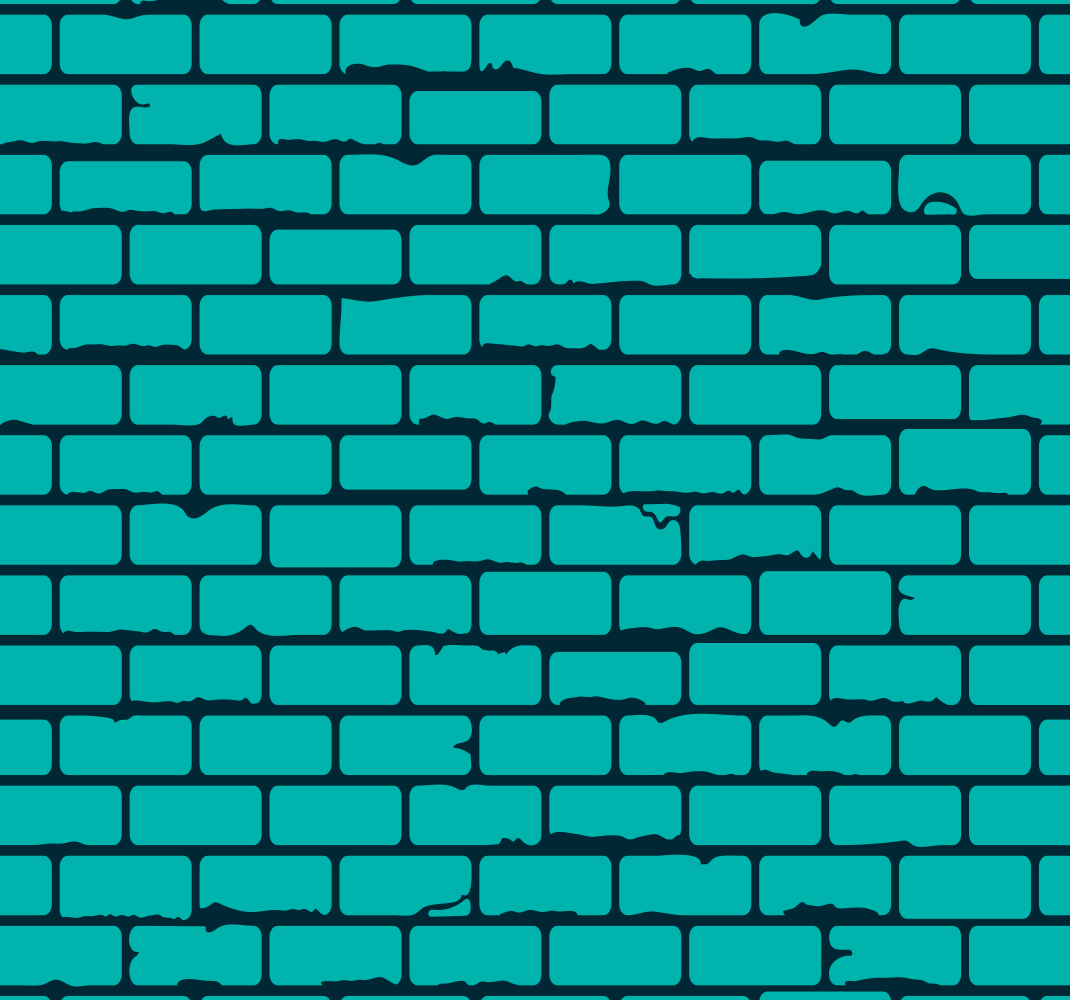 Ziegel Tapete blaugrüne ziegelsteinillusion - TenStickers