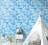 Organized whales Cool animal wallpaper - TenStickers