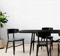 Black and white honey comb Contemporary Wallpaper - TenStickers