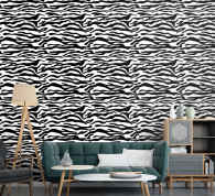 Black and white zebra pattern Wallpaper - TenStickers