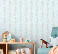 Delicate plant stripes wallpaper - TenStickers