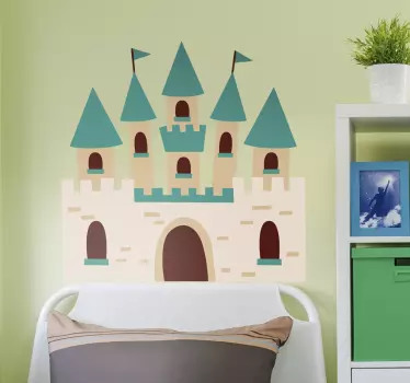 Decorative headboard wall sticker for kids that features beautiful  housing. It is easy to apply and available in any required size.