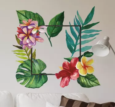 Have this beautiful plant decal for your home. Either decorate your home with the floral frame wall sticker or you can place a photograph within the frame.