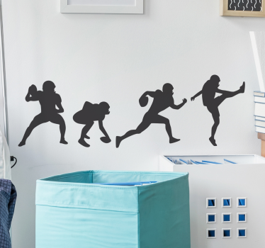 This wall sticker is perfect for anybody who is fan of this great American sport. It has the football players in different positions ready to play.