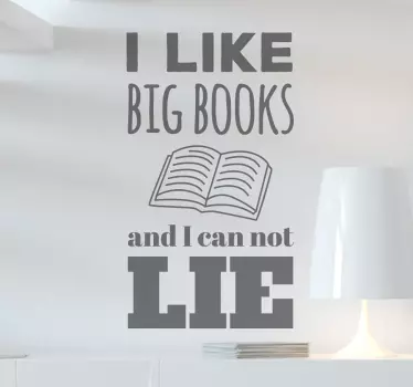 If you love reading and there's nothing you love better than sitting down with a big book, this is the wall sticker for you!
