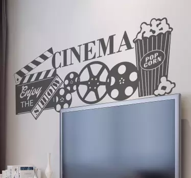 Cinema decorative vinyl, for fans of the seventh art who want to redefine the interior decoration of their living room with a retro-style design.
