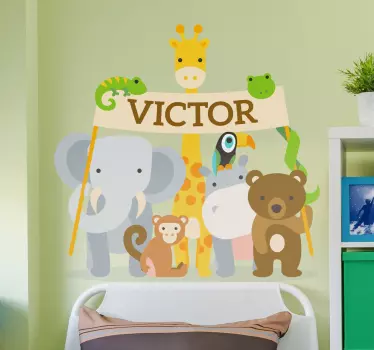 Looking for the ideal way to decorate your young animal lover's bedroom? Look no further than this customisable decorative wall sticker