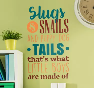 If you're looking for a fun and original text sticker to decorate your little boy's bedroom, playroom or nursery, then look no further