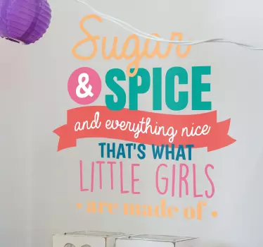 If you're looking for a fun and original text sticker to decorate your little girl's bedroom, playroom or nursery, then look no further