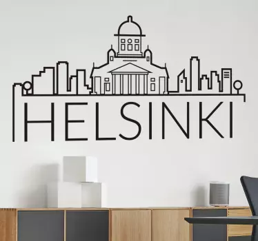 Helsinki city skyline wall sticker to decorate the home in the touch of adventure and travel. It is available in different colours and size options.