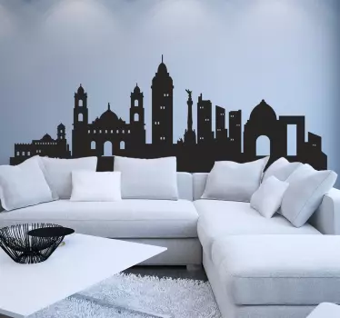 Mexico city skyline silhouette wall sticker to decorate your space in style. The product is available in different colours and size options.
