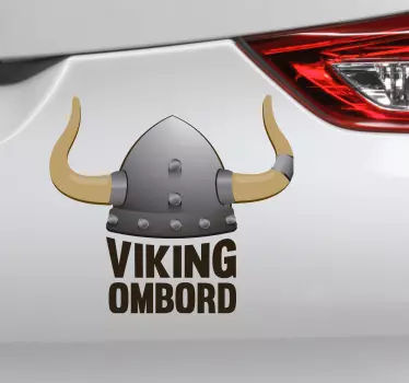 Baby on board car sticker with the design logo of a viking. Buy the design in any required size and the application is easy and simple.