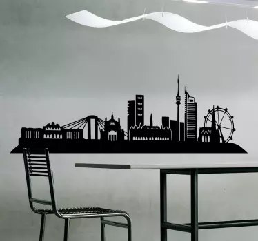 Vienna sights skyline silhouette decal decoration for any flat space of choice. It is customisable in size and we have it in different colours option.