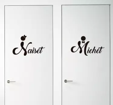 Decorative Finland text door sticker to decorate both glass and wooden door surface. It is available in different size and colours.