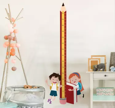 Educative mater height decorative decal for children designed with a big calibrated pencil print. easy to apply, self adhesive and durable.