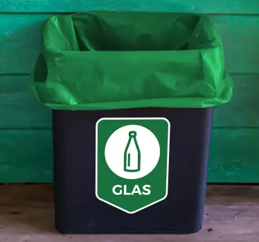 Show that you take recycling seriously with this icon vinyl sticker! The sticker show which type of trash can be recycled here: glass!