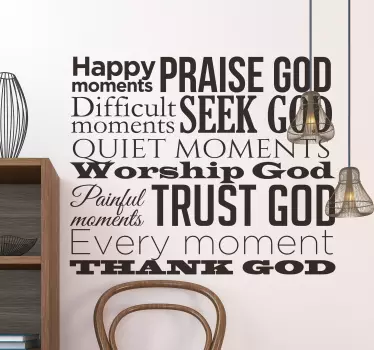 Magnificent text sticker with Catholic expressions of worship to God that will be a super original decoration for your home.
