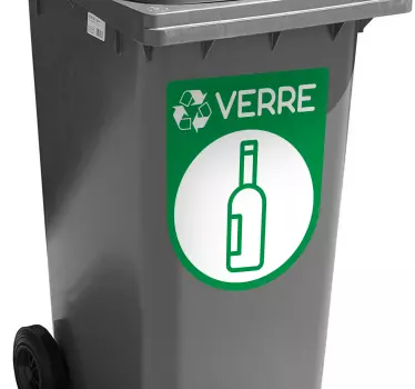 Show that you take recycling seriously with this icon vinyl sign! The sticker show which type of trash can be recycled here: glass!