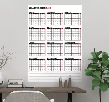 Decorative calendar blackboard decal to organised schedules, plans and activities for home or office. It is available in any required size.