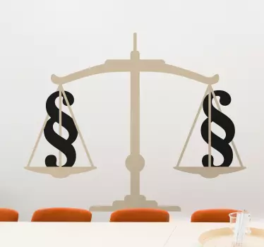 Justice Paragraph law sticker to decorate an office, business or home space. It is available in any required size and easy to apply.