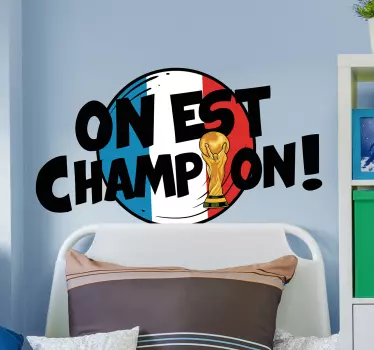 Football goal wall decal for teens room decoration. It is a design to celebrate championship. Easy to apply and adhesive.
