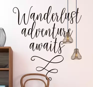 Adventure Awaits! If travelling is your motivation in life, remind yourself that adventure awaits with this stylish wall text sticker.