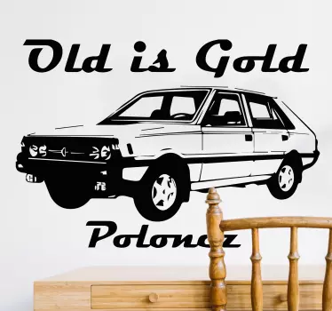 Car vinyl sticker design of Polish polonez motor vehicle customisable in different colour options. Easy to apply and adhesive.