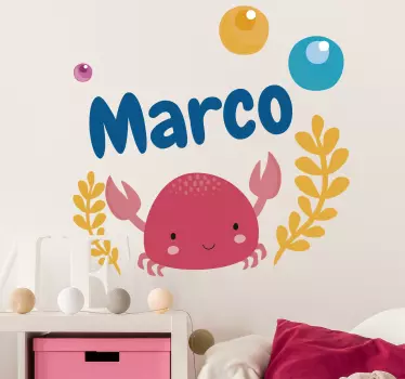 Furnish your child´s bedroom with this fantastic customisable wall sticker! Anti-bubble vinyl. Ideal customisable decor for crabs.